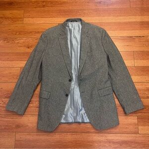 Banana Republic tailored-fit grey herringbone cotton blazer sport coat